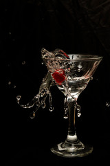 red cocktail with splash