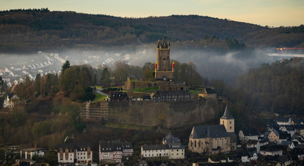 View on the Wilhelmsturm tower at Dillenburg located in northern Hesse