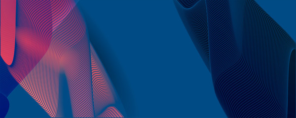 Abstract background futuristic elements on Classic Blue color banner geometric blue gradient texture with lines