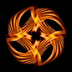 Abstract Image of Blazing Hot Fire Swirl and Plasma Effects. Movement Soft Fire Flame. Beauty Texture of Amazing Magic Fire Light Effect Isolated on Black Background