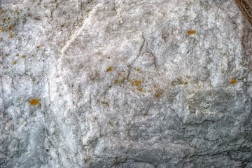 Texture of natural marble-like white limestone from Parainen Lime Stone Quarry, the largest open-pit mine in Finland.