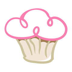 graphic line art cup cake