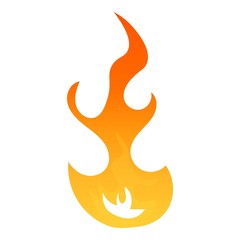 Small woods fire icon. Flat illustration of firecamp vector icon for web isolated on white background.