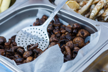 vegetables at the counter of the street food festival