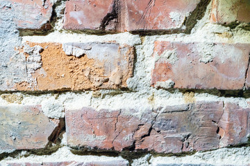 Old wall of red brick, background texture