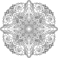 Mandala. Ethnic decorative elements. Islam, Arabic, Indian, ottoman motifs.