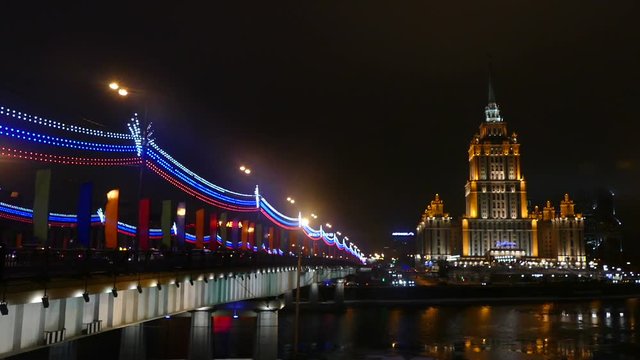 Evening Moscow is a bridge near Arbat
