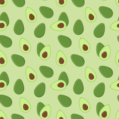 Avocado seamless pattern. Vector background. 