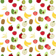 Fruit seamless pattern. Vector background.