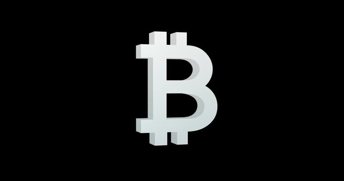 Bitcoin logo creation from light shards and destruction 3d render illustration animation