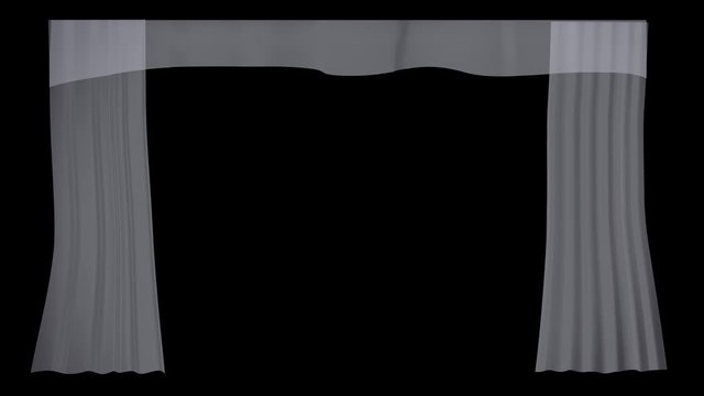 White transparent curtains animated with alpha channel PNG codec