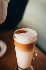 a glass of latte