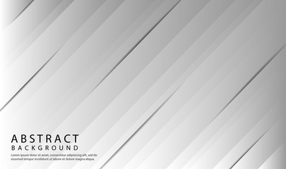 Geometric white and gray color background with abstract style. Modern design template concept. Decorative web layout, poster, banner, brochure, etc. Vector illustration