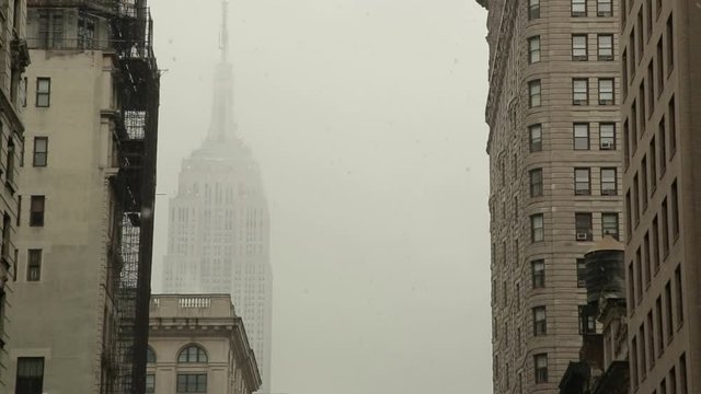 Empire State Building in winter