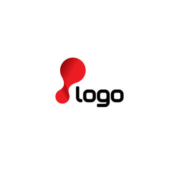 Laboratory logo template. Chemistry logo template. Biology logo template. Vector logo template. Red logo template. Circle logo template. Genetics logo template. Abstract logo template. Molecular logo.