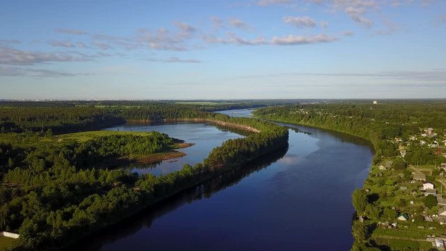 Beautiful landscape of the river Western Dvina