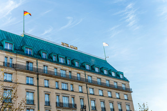 Hotel Adlon in Berlin. It is part of the Kempinski group and the most famous hotel in Berli