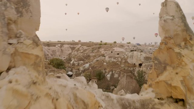 Cappadocia a very beautiful drone span over the fortress
