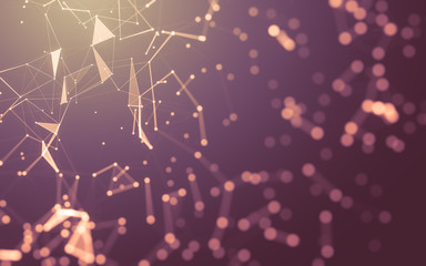 Abstract background. Molecules technology with polygonal shapes, connecting dots and lines....