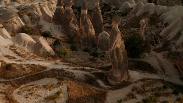 Cappadocia a very beautiful drone span over the fortress