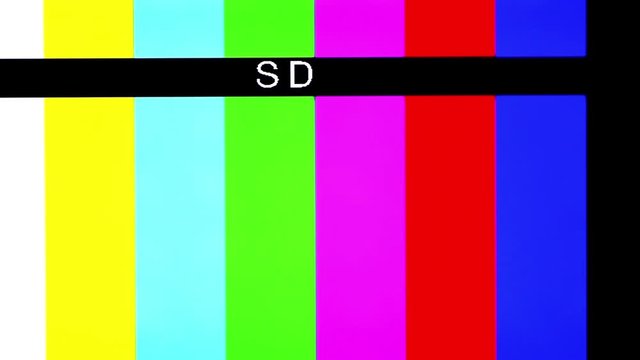 Grid broadcasting close-up. Vertical colored stripes.