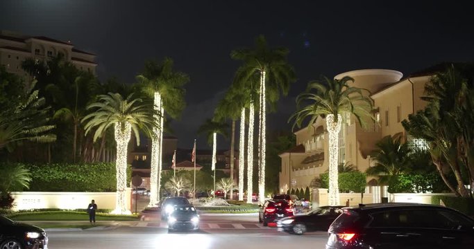 Night motion video JW Marriott Aventura with holiday lights