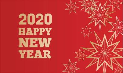 Happy New Year 2020 banner. Colorful vector illustration.