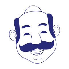 Isolated man head vector design