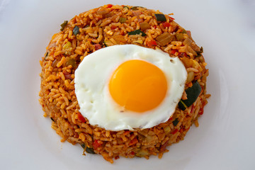 Korean food Kimchi fried rice with fried egg