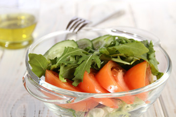 Salad Dressed with Olive Oil