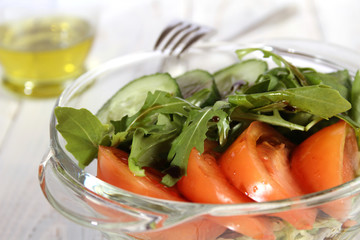 Salad Dressed with Olive Oil