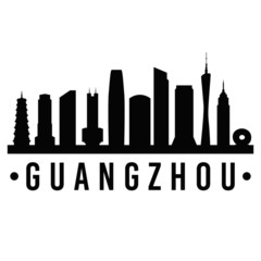 Guangzhou China. City Skyline. Silhouette City. Design Vector. Famous Monuments.
