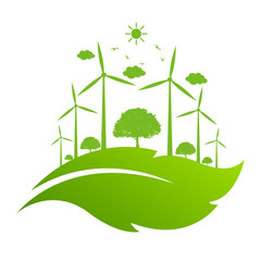 Ecology concept and Environmental ,Banner design elements for sustainable energy development, Vector illustration