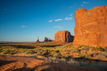 Fototapeta na wymiar Monument Valley on the border between Arizona and Utah in USA