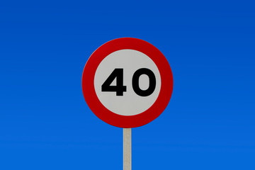 Traffic sign 40 speed limits