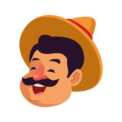 Isolated mexican man vector design