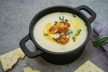 Homemade creamy cauliflower Soup