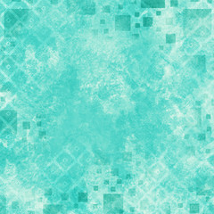 Cloudy Teal Abstract Background Illustration with Squares and Dots