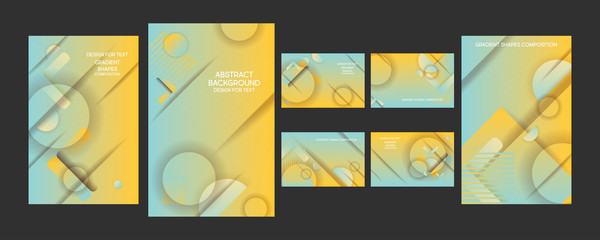 Set of cards in the style of abstract trend colors. Modern flyer or banner concept