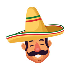 Isolated mexican man vector design
