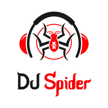 DJ spider music logo design