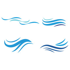 Set Waves Logo Template vector symbol
