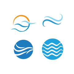 Naklejka premium Set Waves Logo Template vector symbol
