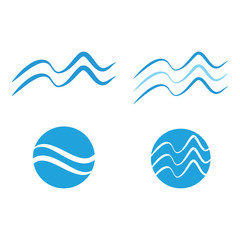 Set Waves Logo Template vector symbol