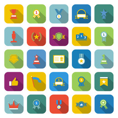 Winner color icons with long shadow