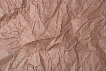 Brown crumpled wrapping paper background
