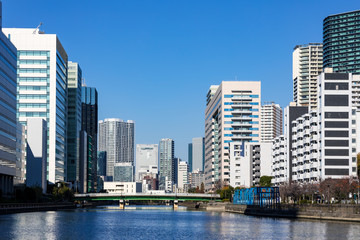 Fototapeta na wymiar (東京都ｰ都市風景)青空の下のウォーターフロント風景４ 