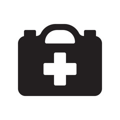 First aid kit, medical box icon in trendy flat style design. Vector graphic illustration. Firts aid kit icon for website design, logo, app, and ui. Vector file. Pixel perfect. EPS 10.