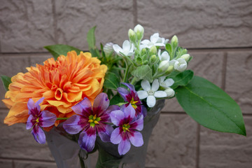 花瓶の中のカラフルな秋の花