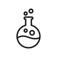 Erlenmeyer flask and test tube icon in trendy outline style design. Vector graphic illustration. Flask icon for website design, logo, and ui. Editable vector stroke. EPS 10.